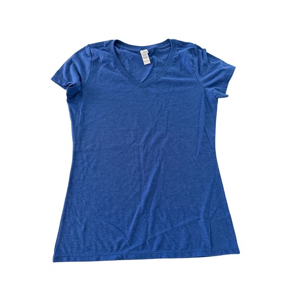 District Tops - District Perfect Tri V-Neck T-Shirt Womens Small Heather Royal Blue DM130L